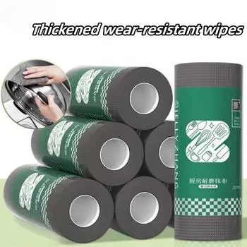 1 рулон = 25 шт. кухонной ткани, одноразовая щетка для кастрюли, посуда, износостойкая ткань, не повреждающая ткань для кастрюли и миски, без прилипания масла серый