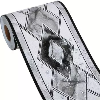 1 рулон 4,17*196 дюймов водонепроницаемые обои бордюр отклеивающийся и приклеивающийся настенный бордюр для плитки спальня ванная комната кухня столешница фартук плитка наклейка 1pc