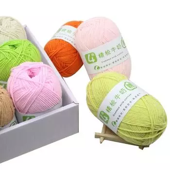 1 рулон 4 нити практичная супер мягкая однотонная шерстяная пряжа молочный хлопок вязание рукоделие аксессуары для дома F