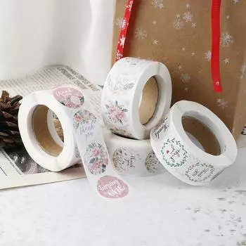 1 рулон 500 шт. благодарственные наклейки с цветком для свадебной вечеринки