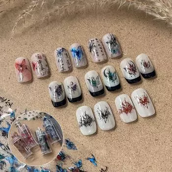 1 рулон 50 см. Бумага для перевода дизайна с изображением бабочек. Обертывания для дизайна ногтей. Наклейки. Украшения для маникюра. Аксессуары. A5