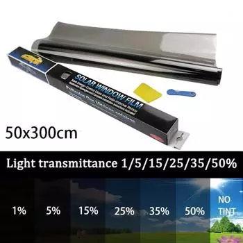1 рулон 50x300 см, 1/5/15/25/35/50 процентов, тонировочная пленка для окон автомобиля, наклейка на стекло автомобиля, солнцезащитная пленка, летняя УФ-защитная пленка для автомобиля, наклейка LXY 1%