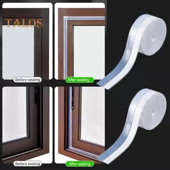 1 рулон 5/10 м уплотнительная лента для дверей и окон самоклеящаяся герметизирующая звукоизоляционная лента для заполнения щелей окон и дверей водонепроницаемая ветрозащитная лента 5m чистый
