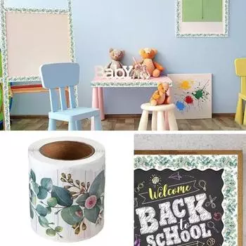 1 рулон 5 метров настенная наклейка водонепроницаемая волнистая кромка прочный эвкалиптовый лист