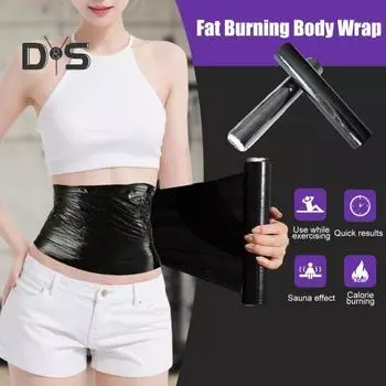 1 рулон 60/100M черного осмотического обертывания для тела, тренировки, усилителя потоотделения, сауны, сжигания жира, обертывания для живота, живота, пленки для похудения S