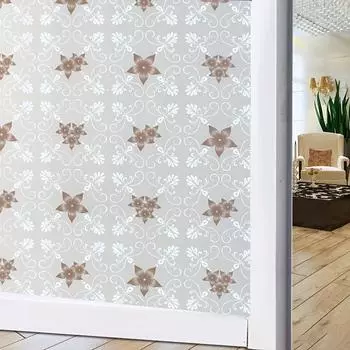 1 рулон 60 см шириной полоса клейкая серая деревенская виноградная лоза узор пленка конфиденциальности терморегулирующая защита от ультрафиолета, режущиеся наклейки на окна ванной комнаты 5m