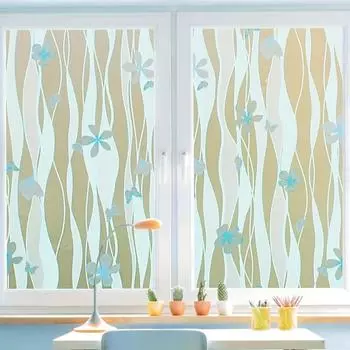 1 рулон 60 см широкополосной клейкой синей пленки с узором в виде бабочки для конфиденциальности, терморегулирующей защиты от ультрафиолета, непрозрачные наклейки на окна 5m