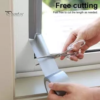 1 рулон 7x2000 см оконная уплотнительная лента самоклеящаяся герметизирующая зимняя ветрозащитная водонепроницаемая изоляционная лента для окон дверей и домов серебряный