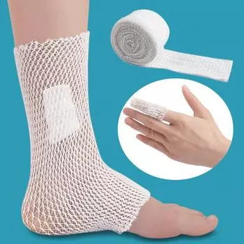 1 рулон эластичной сетчатой повязки для ран, сетчатой трубчатой повязки, сетчатой трубки, трубчатой марли, фиксирующей дышащей повязки для взрослых, запястья 3.8cm*2m