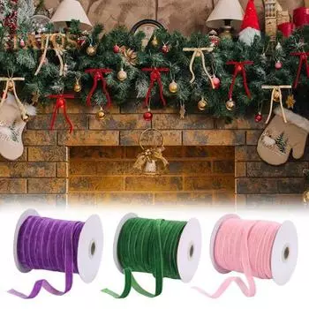 1 рулон бархатной ленты 50 ярдов шириной 1 см роскошная бархатная лента однотонная рождественская бархатная лента для товаров для творчества подарочная упаковка свадебный декор 1cm 1pc темно-зеленого