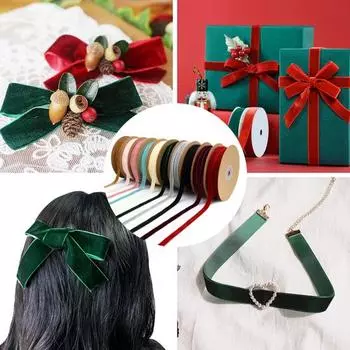 1 рулон бархатной ленты, разрезаемая, неразрывная, устойчивая к разрыву, неэластичная, невыцветающая, односторонняя, 1 см, бархатный ремень с бантом, аксессуары для шитья