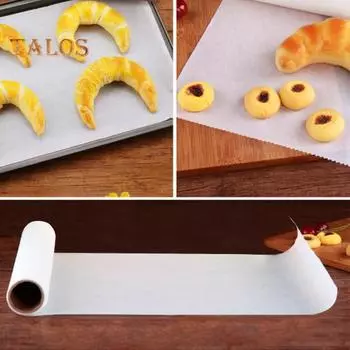 1 рулон бумаги для выпечки. Полезные термостойкие принадлежности для выпечки. Отличная антипригарная пергаментная бумага для выпечки с предварительной нарезкой для ресторана. белый