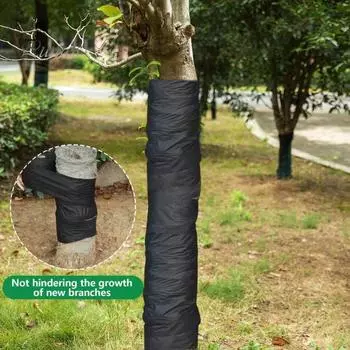 1 рулон черного защитного бинта для ствола дерева, ширина 3,9 дюйма, дышащая защитная пленка для ствола дерева для предотвращения повреждений, сохраняющая растения в тепле M