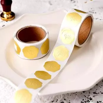1 рулон DIY изысканные золотые тисненые благодарственные наклейки неправильной формы рождественские наклейки конверт печать
