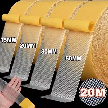 1 рулон двухсторонней ленты, высоковязкая сетчатая лента, прозрачная двухсторонняя лента, липкая водонепроницаемая клеящаяся лента из сетчатого волокна 5meters