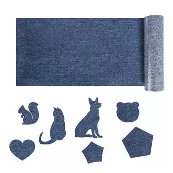 1 рулон джинсовой черной заплатки для куртки, украшение, прямоугольник, ручная работа, ремонт отверстий, синие джинсовые заплатки, наклейка на одежду 8x51 см