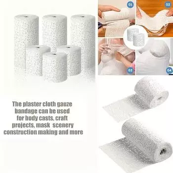 1 рулон гипсовой ткани марли DIY живопись гипс живота рулоны гипсовой марли слепки тела белые скульптуры разные размеры 5cmx2.7m