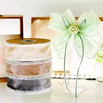 1 рулон градиентной ленты для вечеринок, подарочная упаковка, материал для заколок, аксессуары для волос, пряжа «рыбий хвост» 10 ярдов, ширина 25 мм
