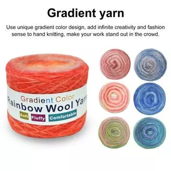 1 рулон градиентной пряжи 133,9 дюйма пряжа мохеровая пряжа акриловая и шерстяная пряжа для вязания крючком и спицами шарфов проекты по рукоделию A