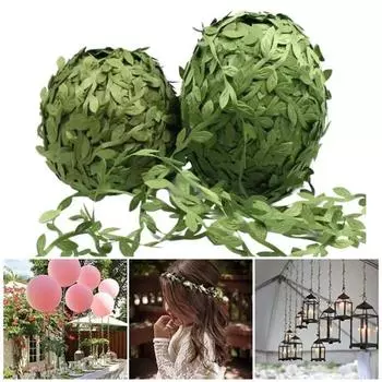 1 рулон искусственной листовой ленты, зелени, листьев ивы, виноградной лозы, искусственных тисненых листьев, гирлянды для свадебной вечеринки, венков для поделок своими руками M