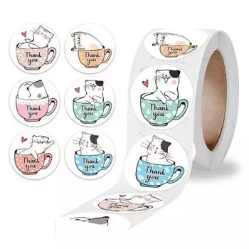 1 рулон, износостойкие, легкие, хороший креативный узор, декоративные уплотнительные этикетки с милым котом, наклейка-уплотнение Cat