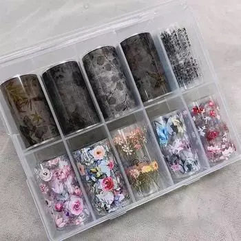 1 рулон китайской фольги для ногтей, переводные цветочные наклейки, наклейки для ногтей, обертывания, блестящий лак для маникюра, украшения
