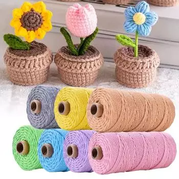 1 рулон красочных самодельных изделий для вязания крючком, свадебный декор для дома, хлопковая веревка, шнур для макраме, веревка
