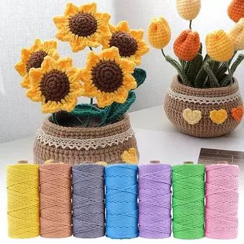 1 рулон красочных самодельных изделий для вязания крючком, свадебный декор для дома, хлопковая веревка, шнур для макраме, веревка
