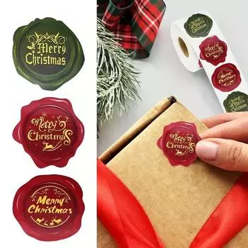 1 рулон креативных рождественских самоклеящихся наклеек 500 шт. в рулоне цветная печать