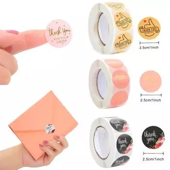 1 рулон, круглые бронзовые подарочные уплотнительные наклейки, дизайнерские наклейки для дневника, скрапбукинга, фестиваль, подарок на день рождения, декор, этикетки