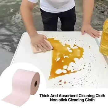 1 рулон кухонной тряпки для мытья посуды, маслостойкая, супервпитывающая, из микрофибры, многоразовая, утолщенная, мягкая, режущаяся, моющаяся, тряпка для чистки посуды 1 m