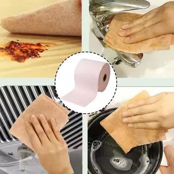 1 рулон кухонной тряпки для мытья посуды, маслостойкая, супервпитывающая, из микрофибры, многоразовая, утолщенная, мягкая, режущаяся, моющаяся, тряпка для чистки посуды 1 m