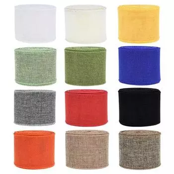 1 рулон ленты для рукоделия, мягкая устойчивая к разрыву многоразовая лента с большим бантом для изготовления венков из осенней мешковины для подарка 4cm темно-зеленого