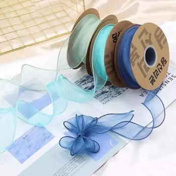 1 рулон ленты из органзы, гибкая, красивая, моющаяся, необычная, для банкета, фестиваля, подарки, прозрачная для подарка