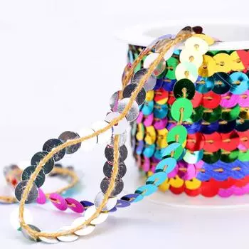 1 рулон ленты с пайетками для украшения платья, красочные украшения из пайеток, повязка на голову, 5 м, аксессуары для ткани ручной работы, катушка с отделкой