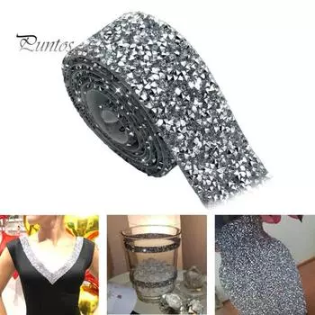 1 рулон ленты со стразами, долговечная клейкая лента со сверкающими стразами, поделки для свадебного украшения