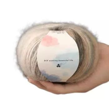 1 рулон мохеровой пряжи, окрашенной градиентом, цветная пряжа для вязания, акриловое волокно, толстая нить, мягкая пряжа для ручного плетения, свитер