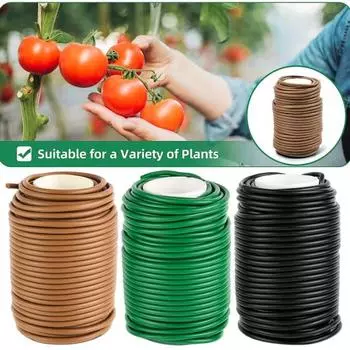 1 рулон, мягкие гибкие садовые стяжки, проволока для растений, поддерживающая фиксация вьющихся растений, стяжки, садовые принадлежности темно-коричневого