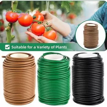 1 рулон мягких гибких садовых стяжек, крепление для проволоки для растений, стяжки для вьющихся растений, садовые принадлежности темно-коричневого
