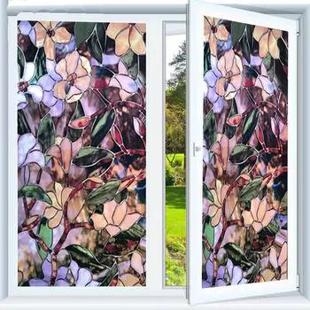 1 рулон наклеек окрашенные самоклеящиеся наклейки конфиденциальность домашний декор 3D декоративная анти-УФ оконная стеклянная пленка 30X100cm