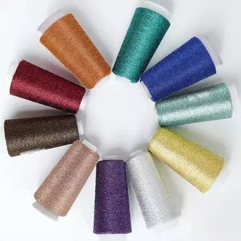 1 рулон ниток Тонкие золотые серебряные нити для рукоделия Шитье Трикотажная пряжа Изготовление ювелирных изделий Блестящие шелковые нити Тканый материал Вязание крючком