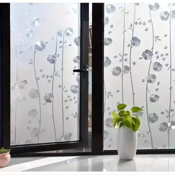 1 рулон пленки для оконного стекла Rose, наклейка на окно, подходит для стеклянной пленки для комнаты, спальни, пленки для приватности окон, съемной оконной пленки для ванной комнаты 4m