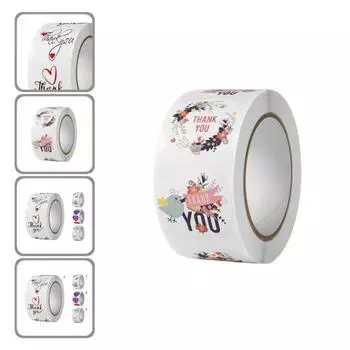 1 рулон полезных уникальных наклеек небольшого размера, круглые наклейки с благодарностью, рулон для магазина 4