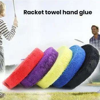 1 рулон полотенца для теннисной ракетки, 10 м, суперпоглощающий пот, утолщенная лента для пота, отличное трение, противоскользящее, мягкое противоударное полотенце для теннисной ракетки для бадминтона A фиолетовый