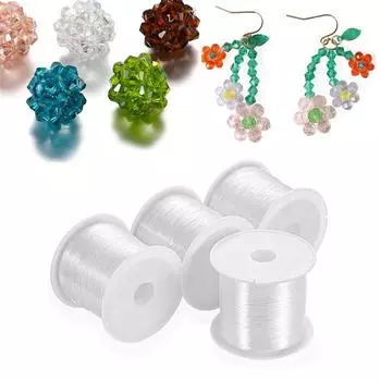 1 рулон, прозрачный кристалл, без эластичного шнура, растягивающийся шнур с бисером, без эластичной линии, ручная работа, сделай сам, для изготовления ювелирных изделий, принадлежности для фурнитуры 90m x 0.2mm