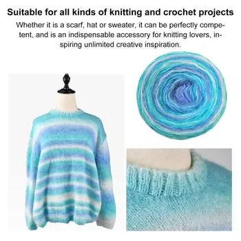 1 рулон пряжи градиента 133,9 дюйма пряжа мохеровая пряжа пряжа из смеси акрила и шерсти E