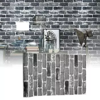 1 рулон ПВХ настенные наклейки для гостиной водонепроницаемые настенные наклейки DIY 3D обои для спальни домашний декор имитация кирпича самоклеящиеся