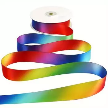 1 рулон радужной ленты, лента для упаковки подарков, используется для украшения дня рождения, самодельных радужных бантов для волос, для упаковки подарков на День святого Валентина и Новый год 2.5cm*22m/0.98in*72ft разноцветный