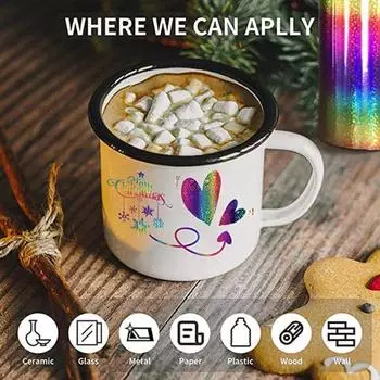 1 рулон Радужные цвета ПВХ Полезный градиент DIY Ручная работа Клей для поделок Виниловая наклейка Клей для винила 1