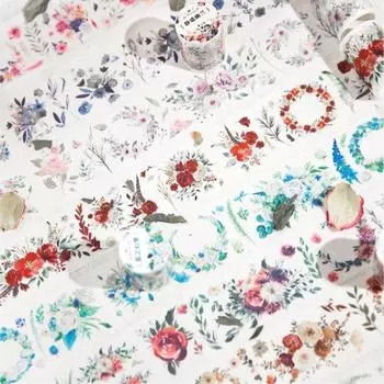 1 рулон цветов для растений и бумажной ленты для ручного счета, наклейки для альбома, наклейки, наклейки, декоративный ландшафтный коллаж